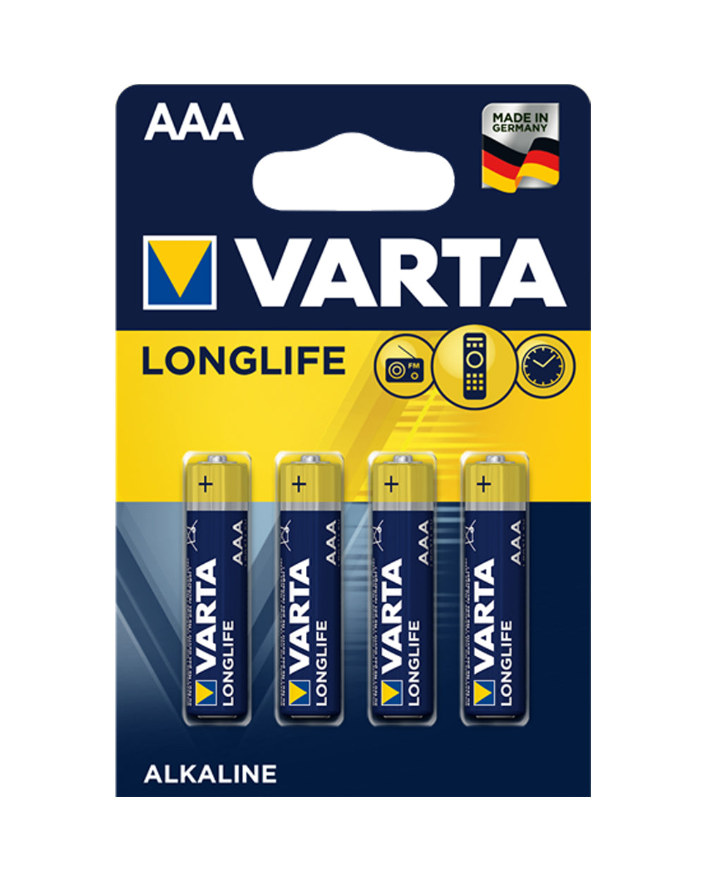 VARTA Longlife Pack of 4 AAA Batteries