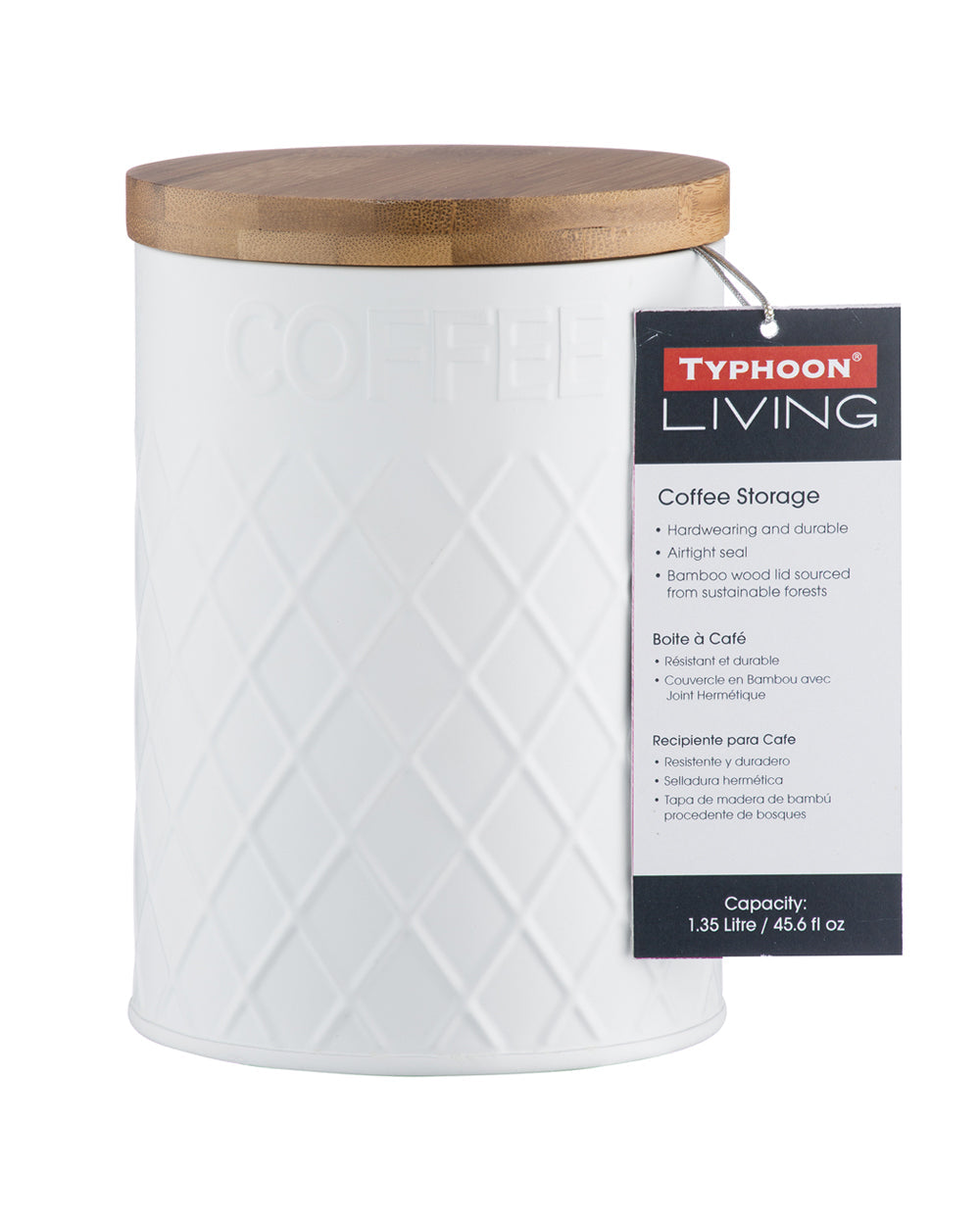 Typhoon Embossed Coffee Storage White