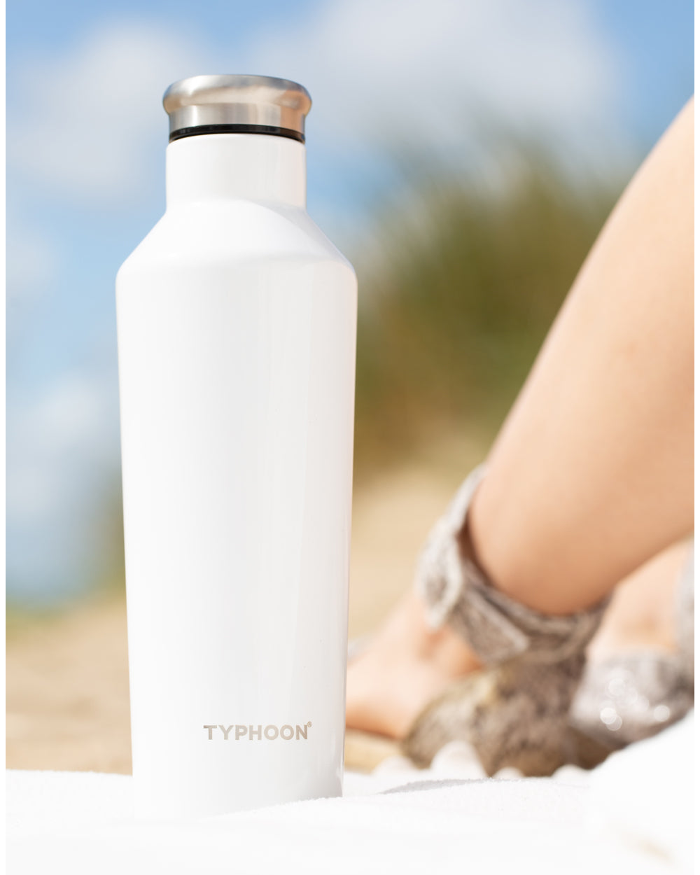 Typhoon 500ML Double Wall Stainless Steel Bottle White