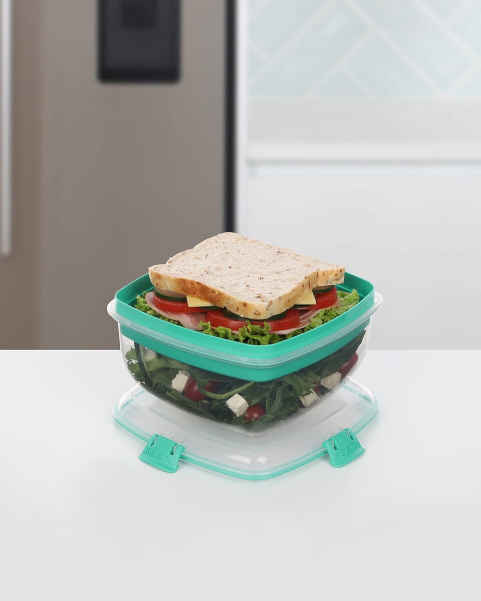 Sistema 1.63 Litre Salad Plus Sandwich To Go Teal