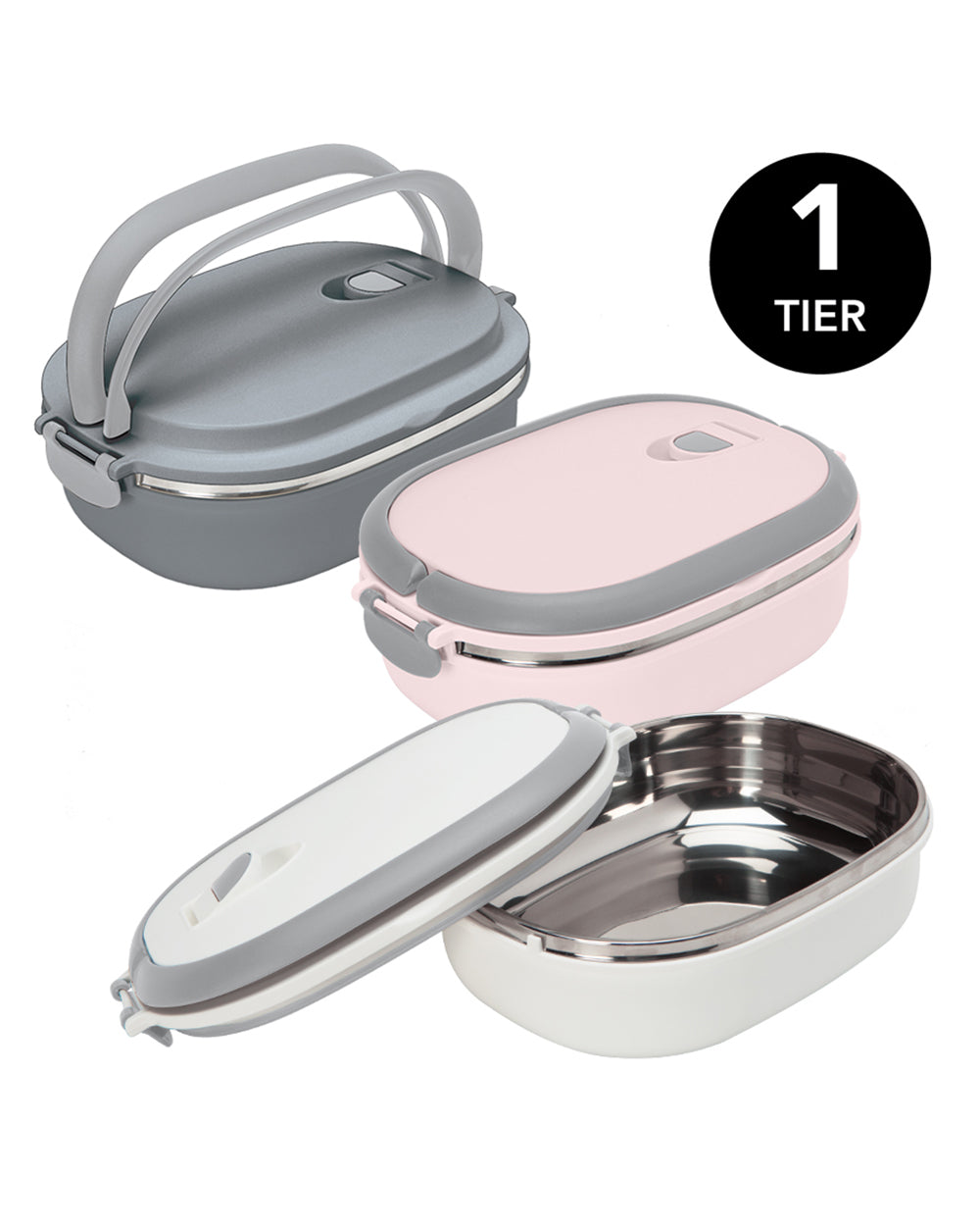 Simplify Oblong 1 Tier Stainless Steel Insulated Lunch Box 30Oz 1 Piece