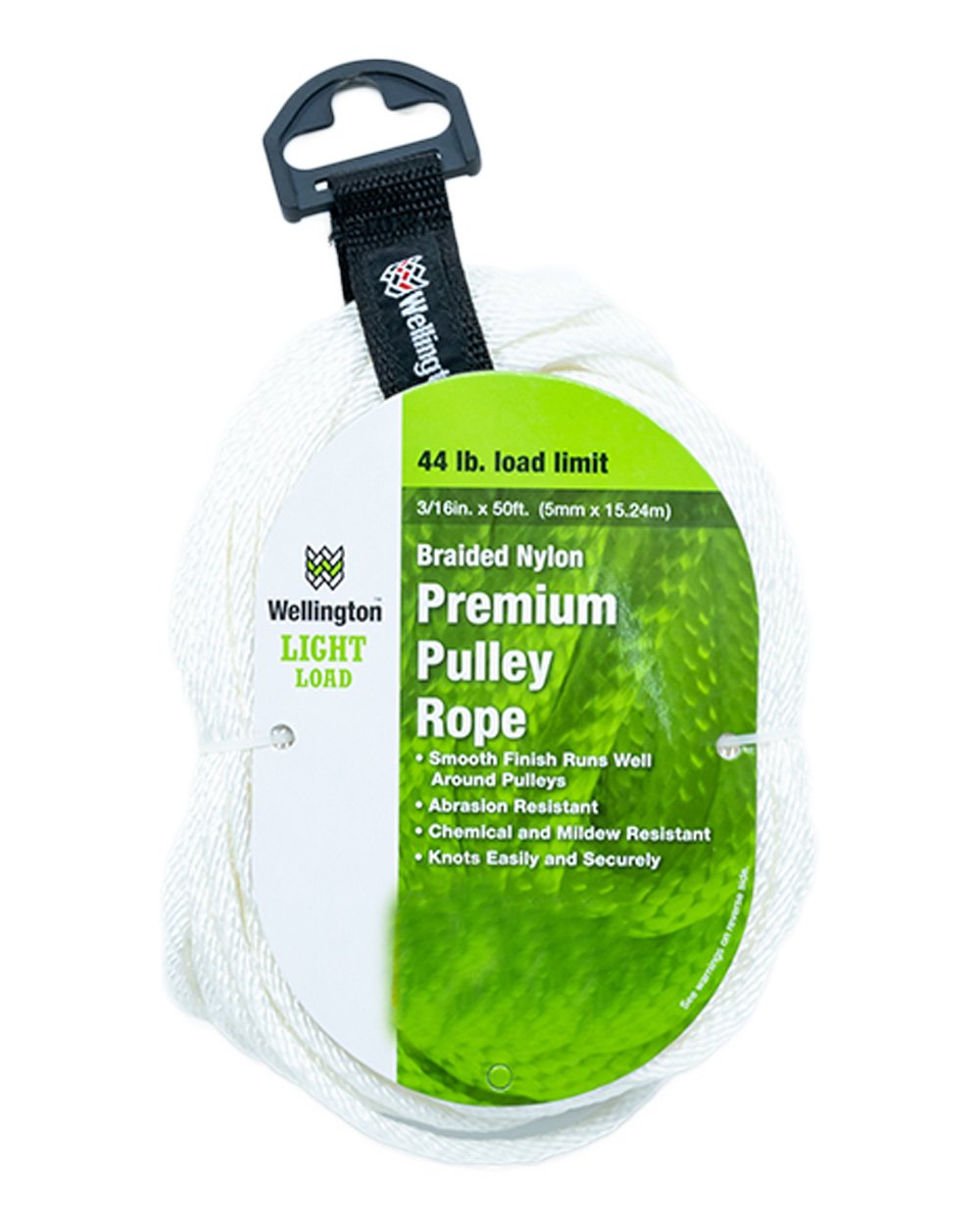 Wellington Cordage 3/16"x50' White Nylon Rope