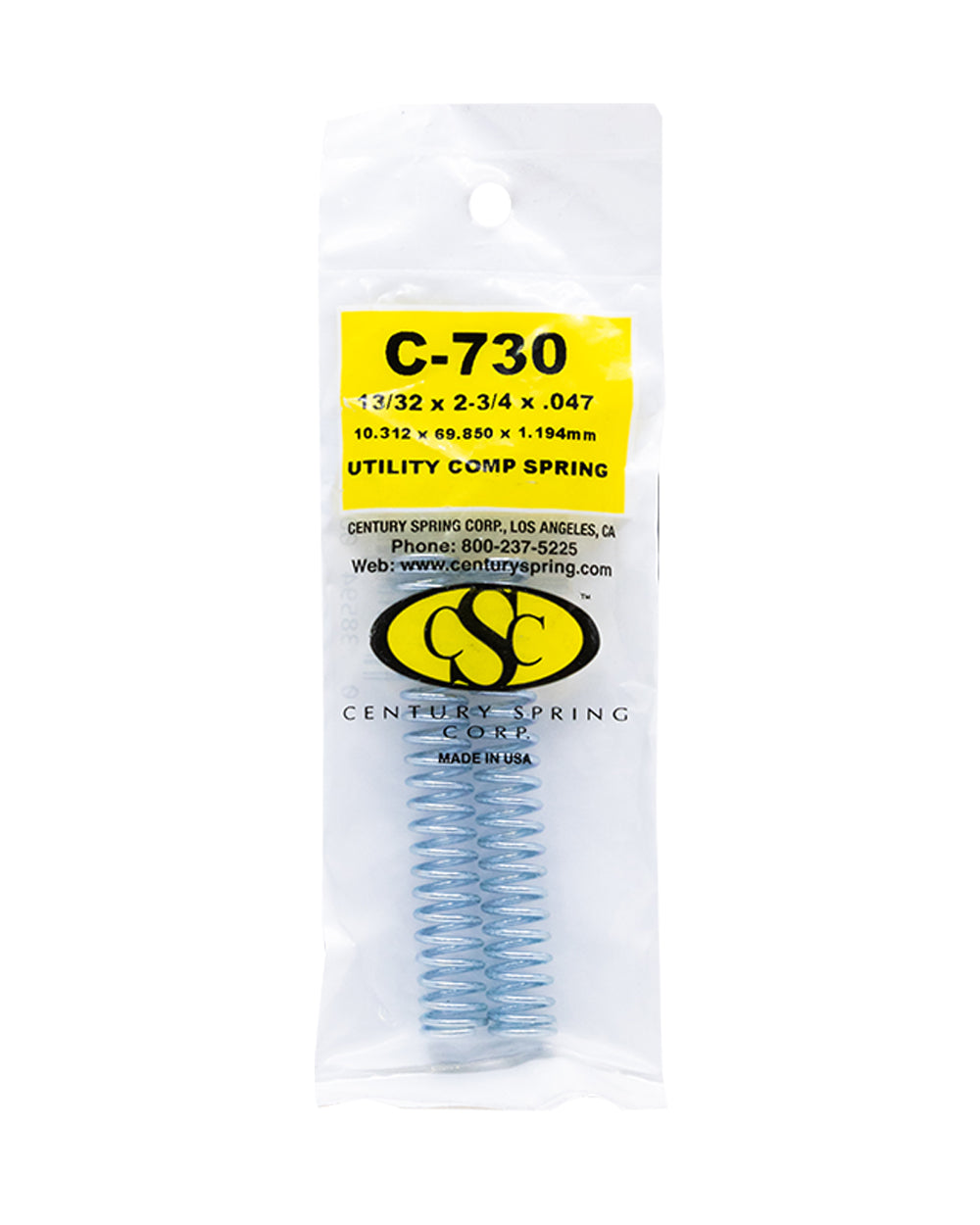 Utility Compression Spring Pack of 2 - 10.312 x 69.85 x 1.194 mm