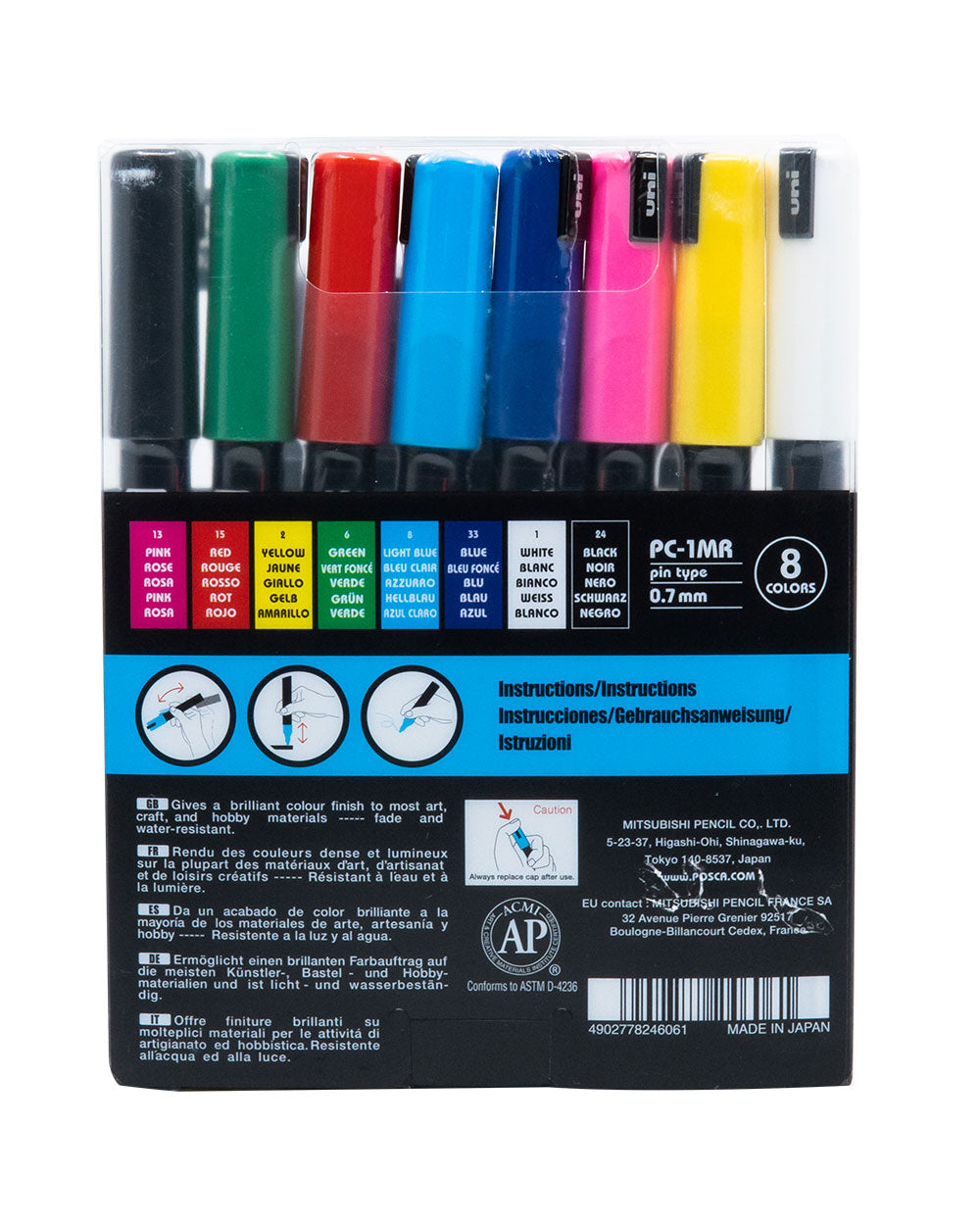 Posca Water Based Paint Marker 1MR 8 Colors