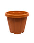 Cosmoplast Woodgrain Pot With Tray 8 Inches