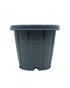Cosmoplast Woodgrain Pot With Tray 6 Inches Grey