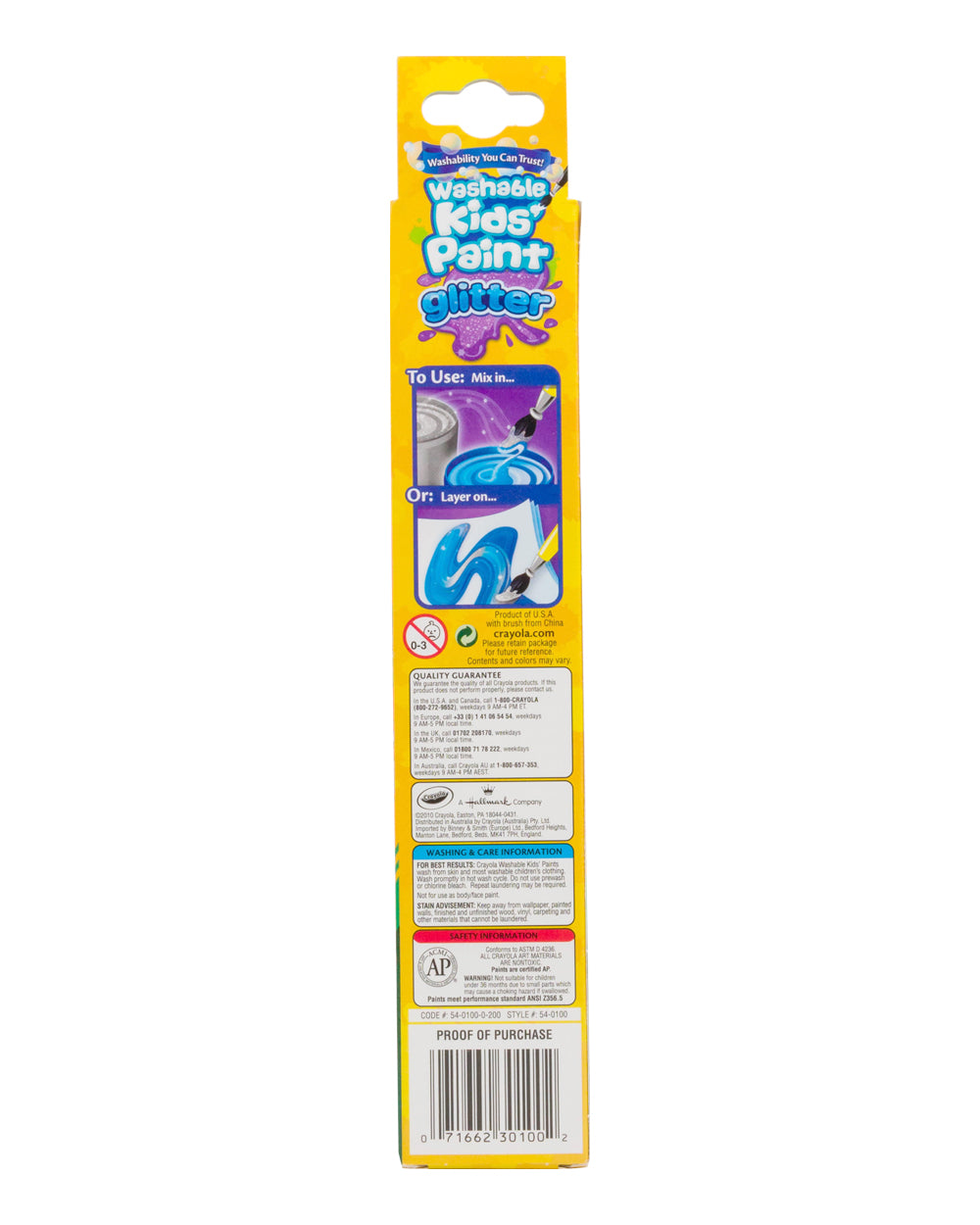 Crayola 6 Count Washable Kids Paint Pots Glitter Effects