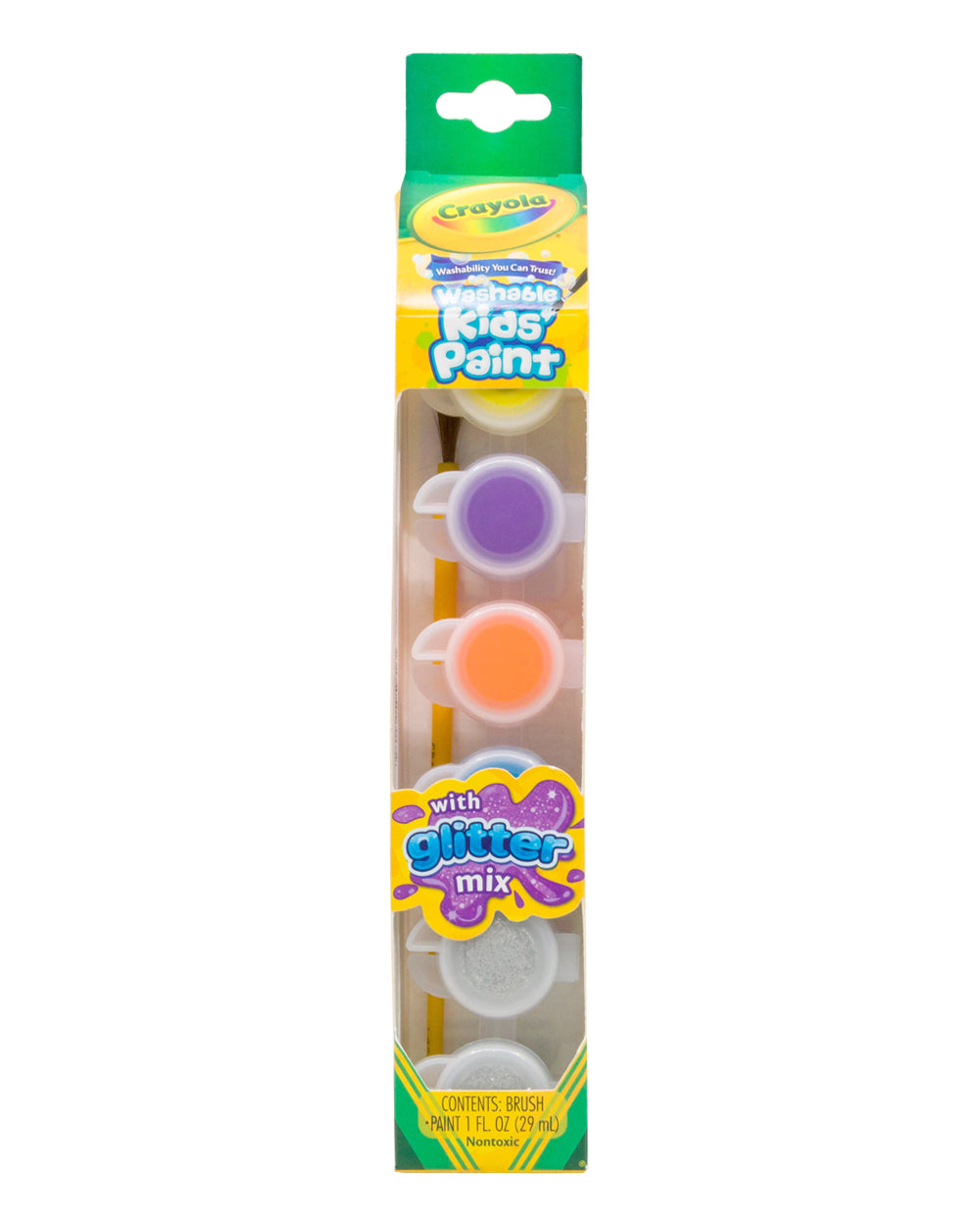 Crayola 6 Count Washable Kids Paint Pots Glitter Effects