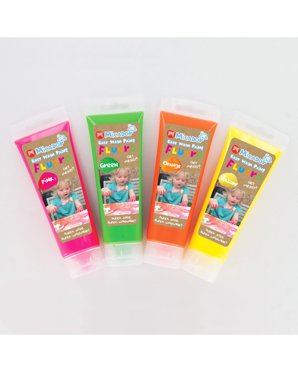 Micador Jr. Easy Wash 120ML Fluoro Paint Pink