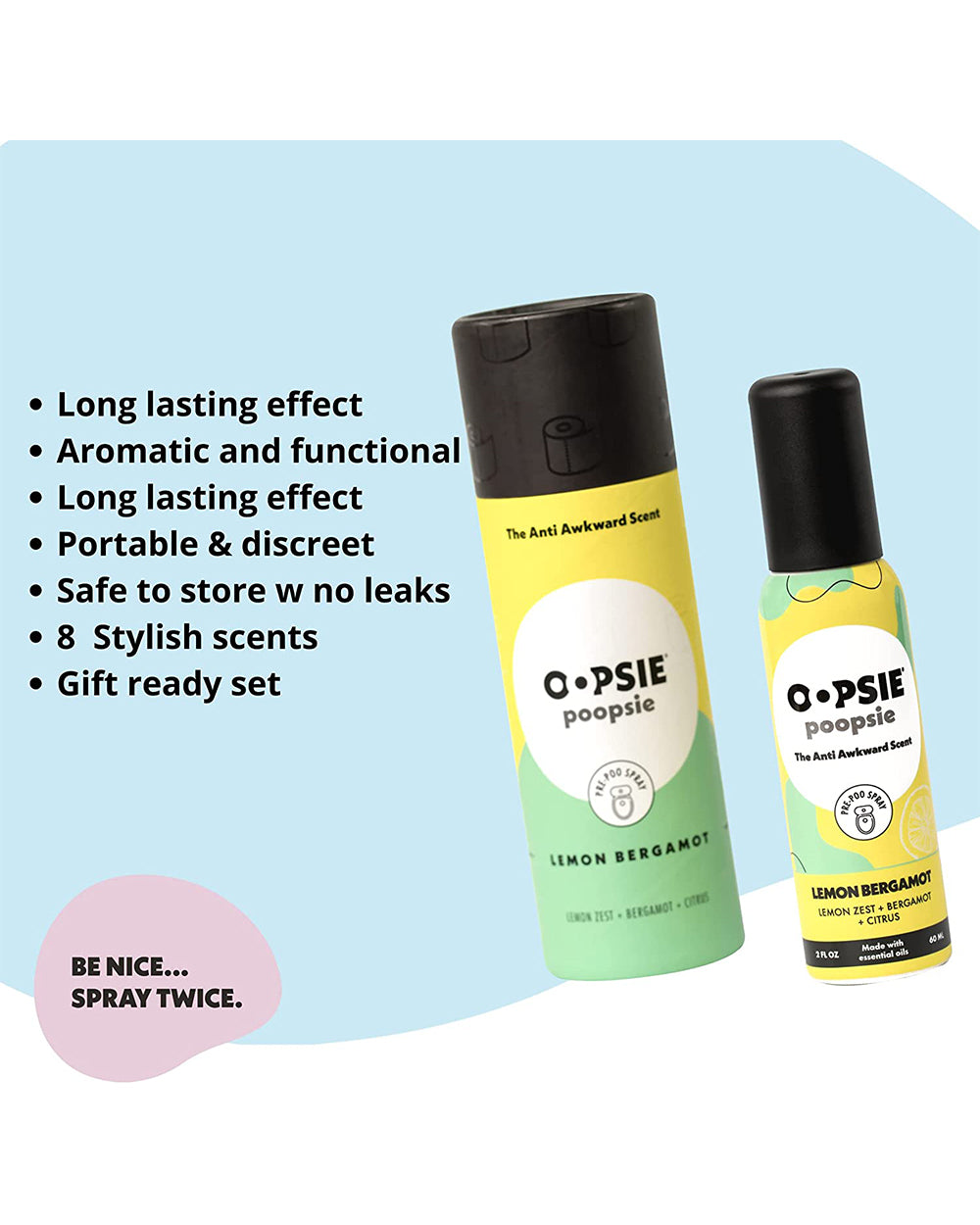 Oopsie Poopsie 2 Ounce Anti Awkward Scent Lemon Bergamont