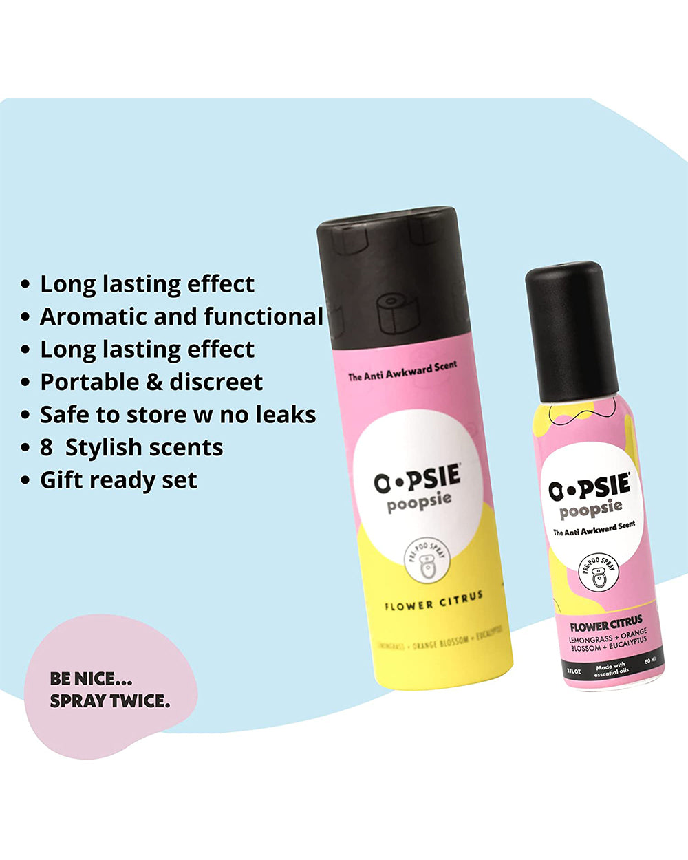 Oopsie Poopsie 2 Ounce Anti Awkward Scent Flower Citrus