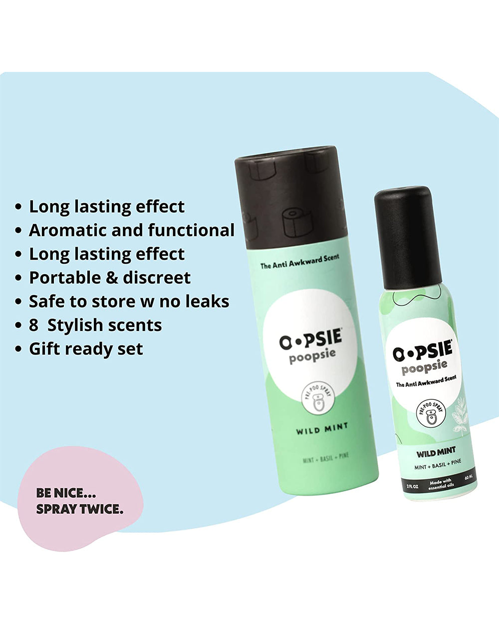 Oopsie Poopsie 2 Ounce Anti Awkward Scent Wild Mint