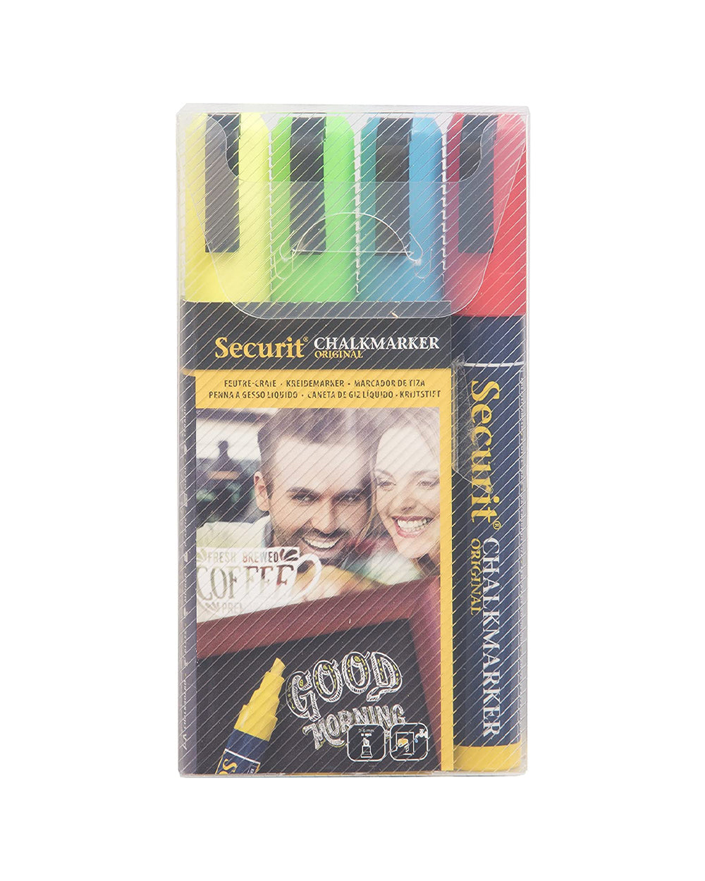 Securit Liquid Chalk Marker Coloured 2-6 mm Nib Set of 4