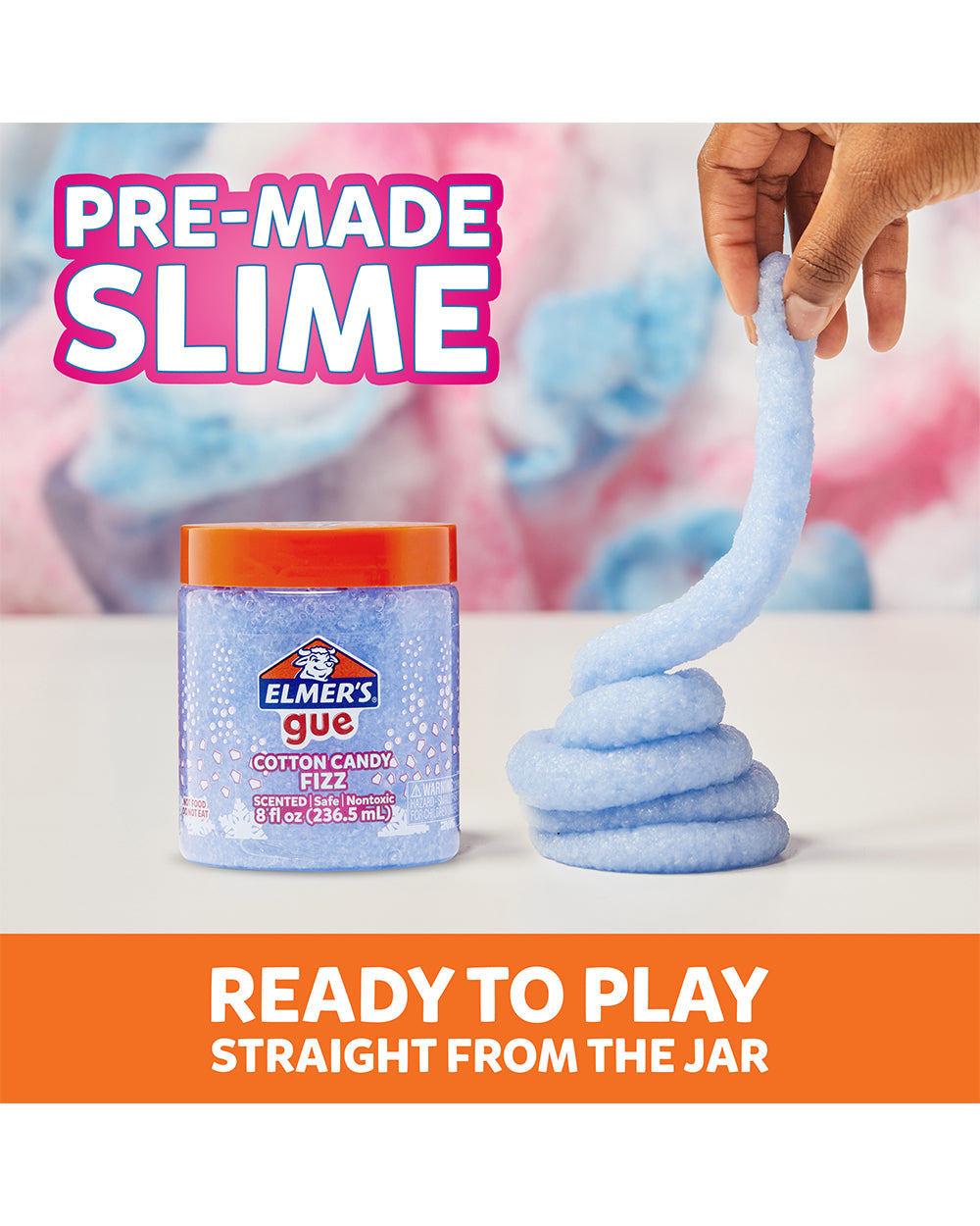 Elmer's Gue Cotton Candy Fizz Premade Gue Slime 236.5ML Blue