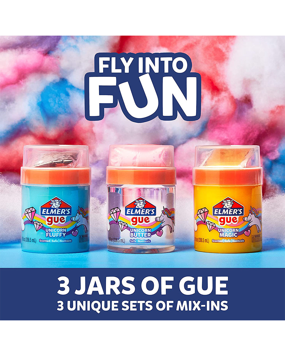 Elmer's Gue Premade Slime Unicorn Dream Slime Kit Pack of 3
