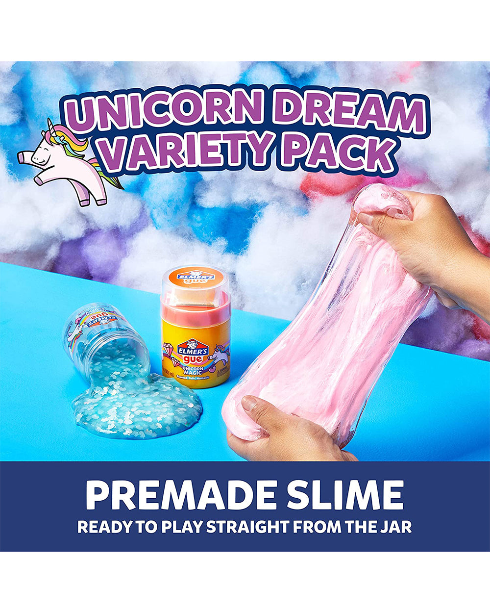 Elmer's Gue Premade Slime Unicorn Dream Slime Kit Pack of 3