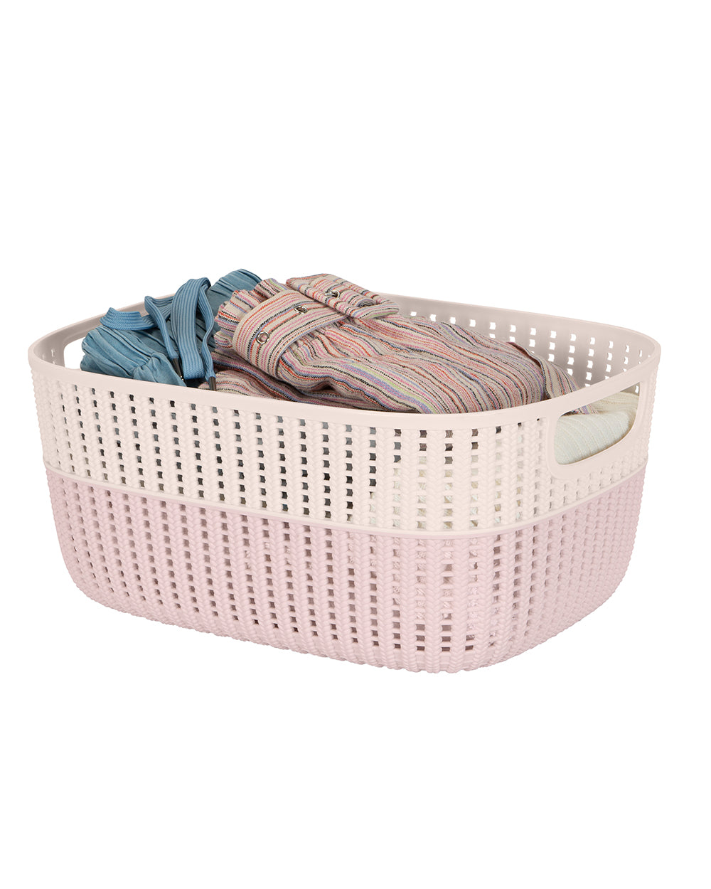 Simplify Sailor Knot Storage Tote Two Tone Large Blush