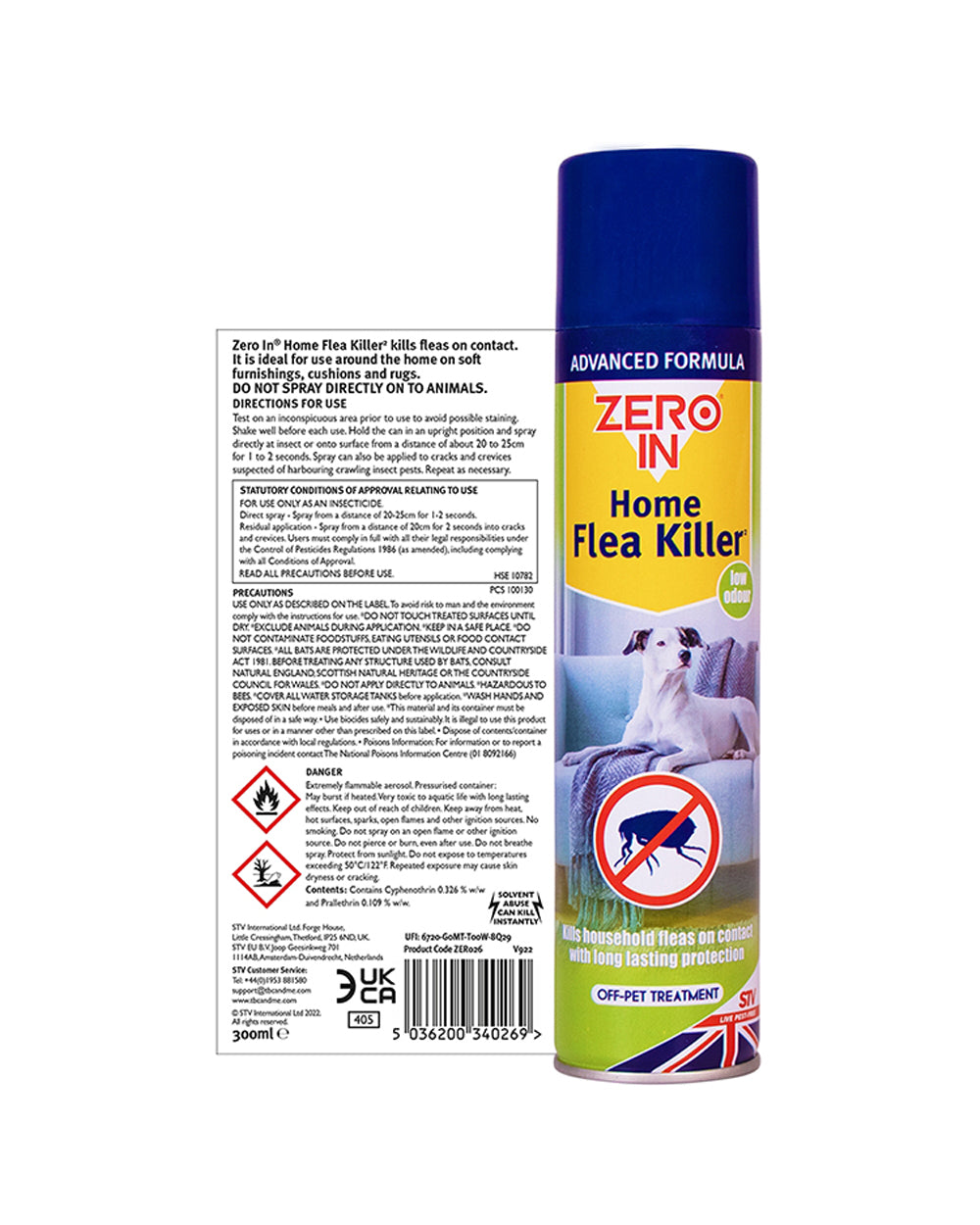 Zero In Home Flea Spray 300ML Aerosol