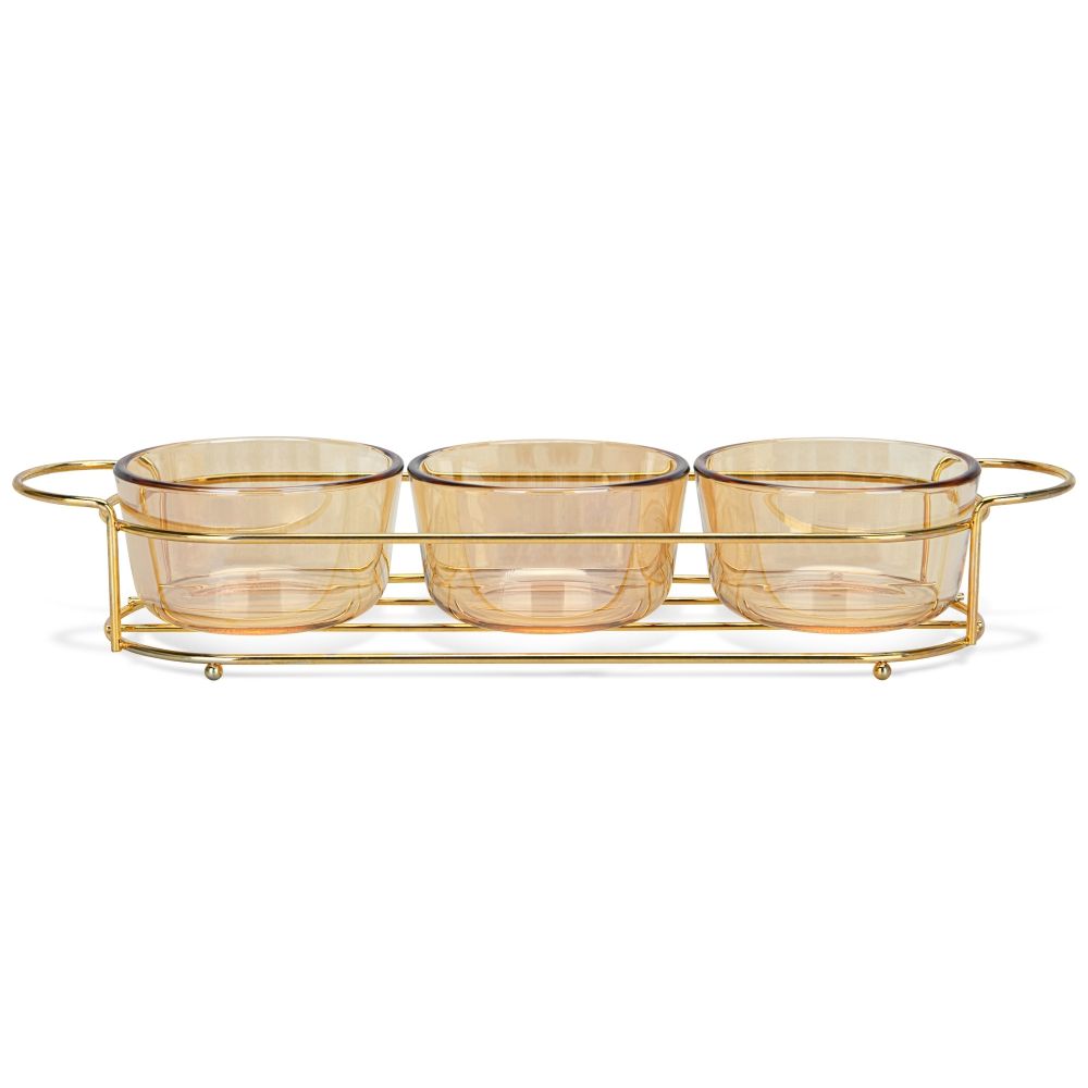 Fissman Set Of 3 Bowls 36 X 10.5 X 5.7 Cm With Metal Stand