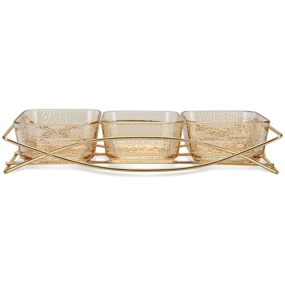 Fissman Set Of 3 Bowls 32 X 11.5 X 5.3 cm With Metal Stand