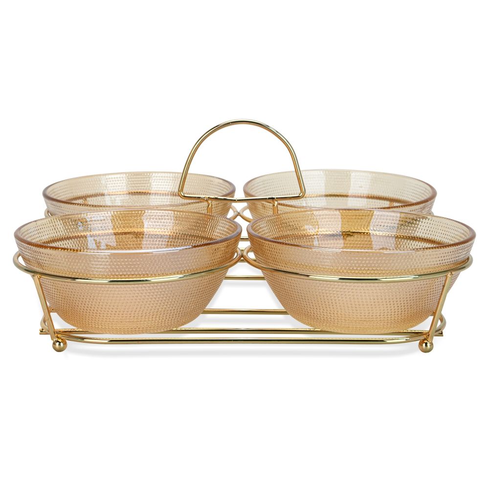 Fissman Set Of 4 Bowls 24 X 24 X 13 cm With Metal Stand