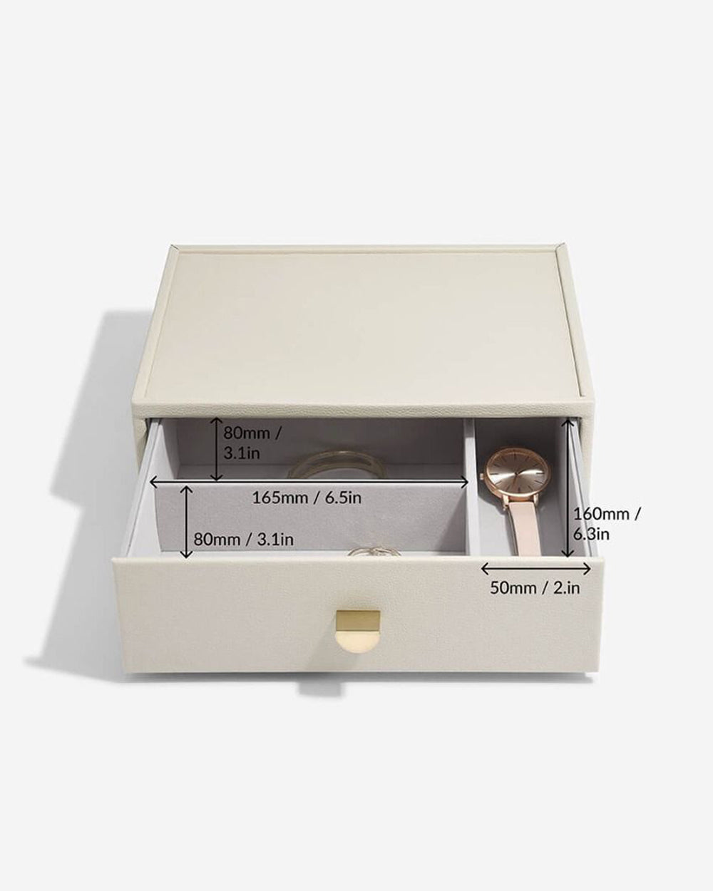 Stackers Classic Deep 3 Drawer Pebble Oatmeal 18 x 25 x 8.2 cm