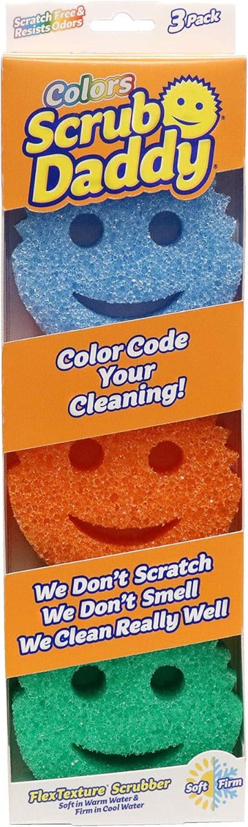 Scrub Daddy 3 Pieces Multicolor Sponges