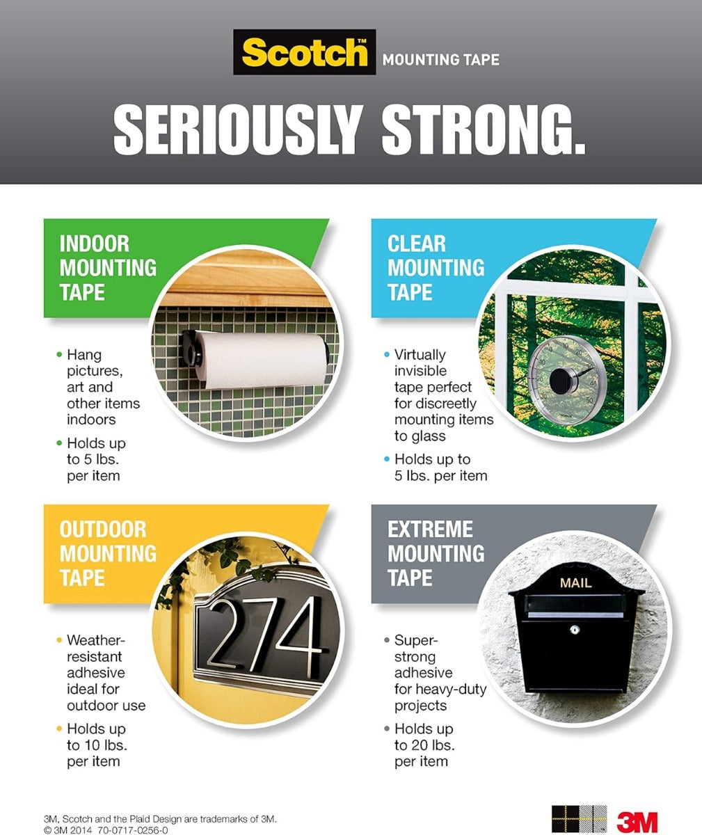Scotch 114 Heavy Duty Double Sided Mounting Roll 1" X 50"
