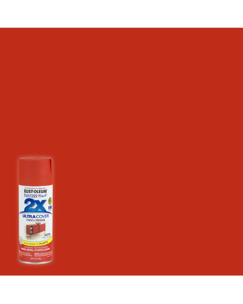 Rustoleum Painter's Touch 2X Ultra Cover Spray Paint Satin Fire Orange