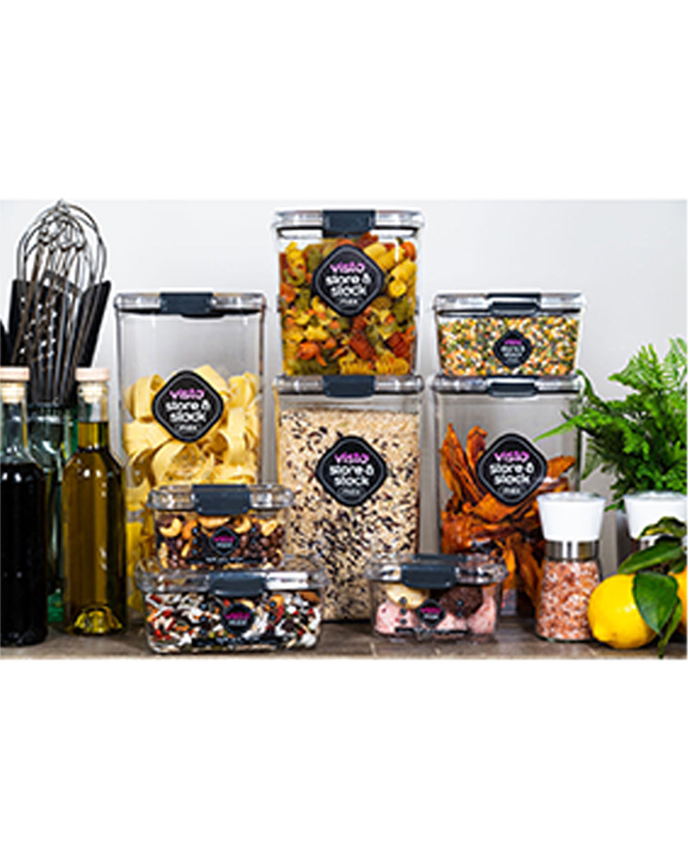Visto Max 2.6 Liter Cube Storage Container with Clear Base & Lid