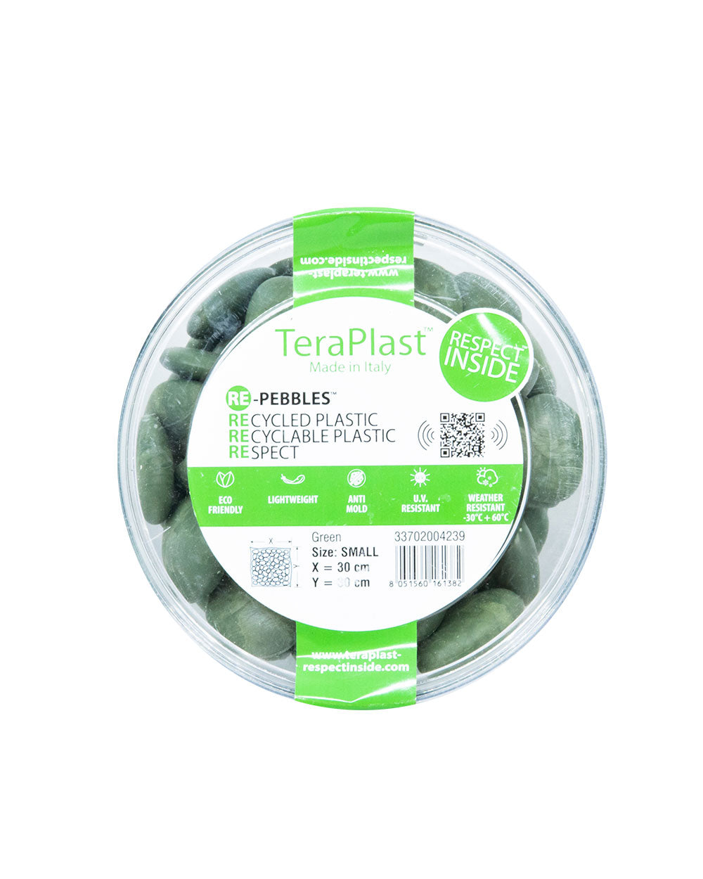 Teraplast Plastic Pebble Box Green