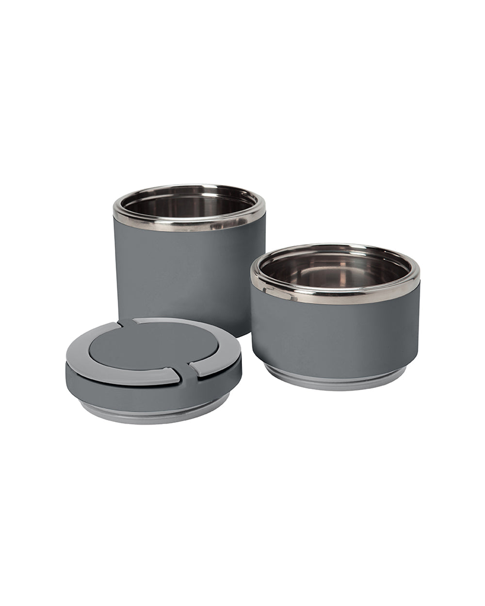 Simplify 32oz Round Twist 2 Tier Stainless Steel Insulated Lunch Box Assorted 1 Piece