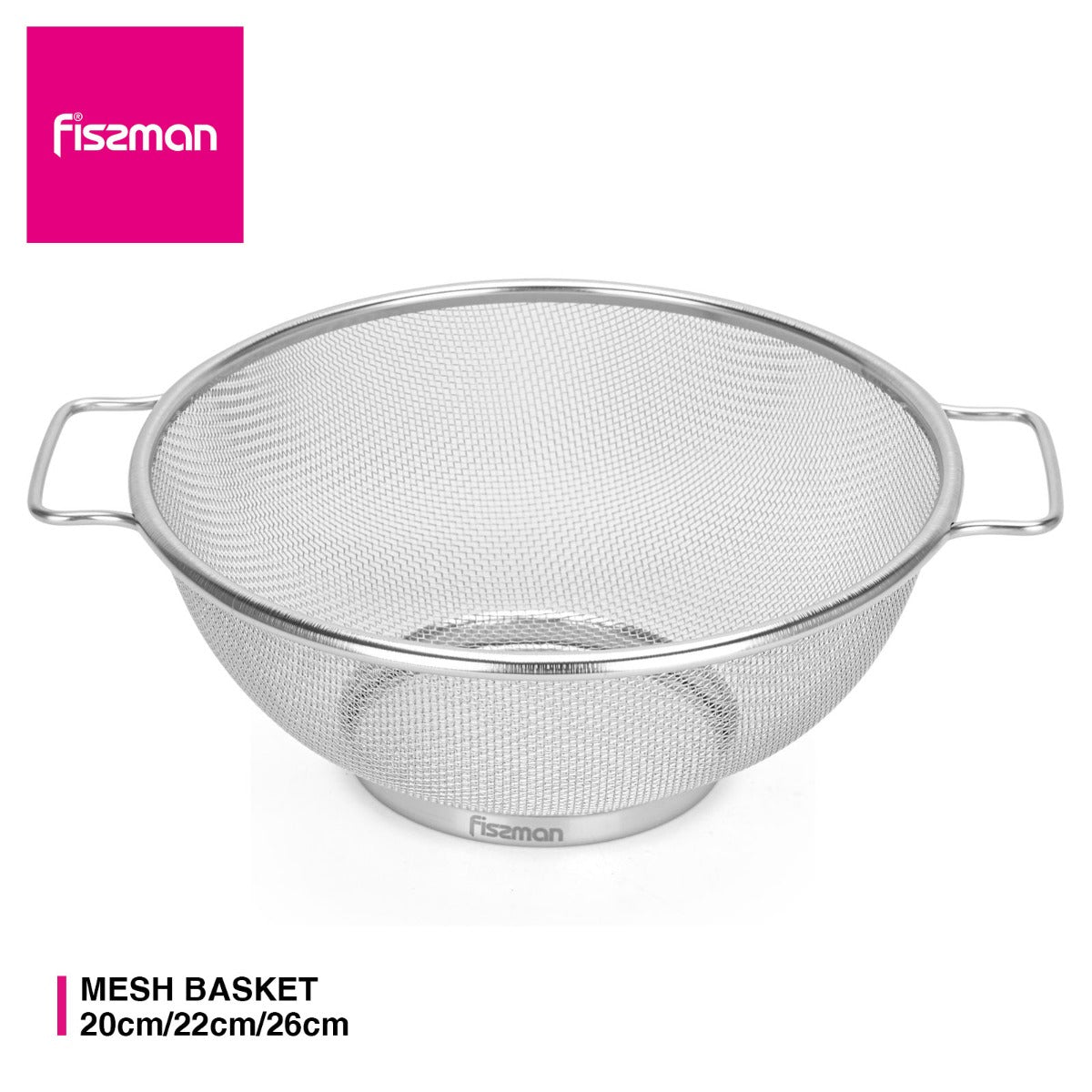 Fissman Round Stainer With Handle Silver 26cm