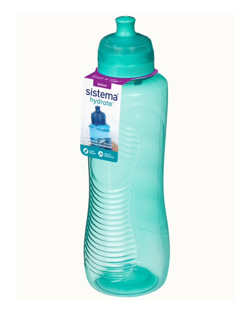 Sistema 800 ml Green Gripper Water Bottle