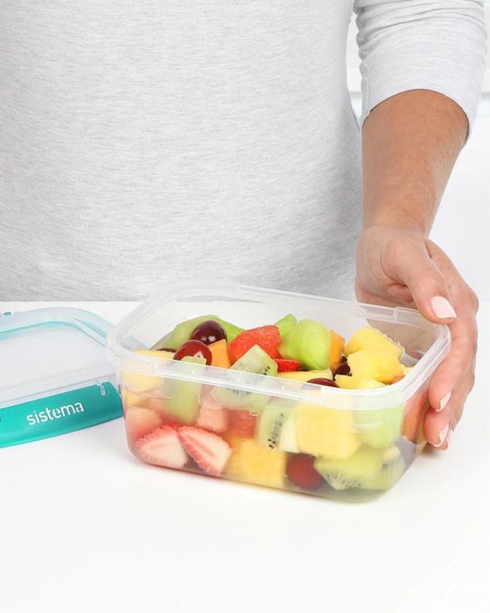 Sistema 1 Liter Rectangular Klip It Plus Minty Teal