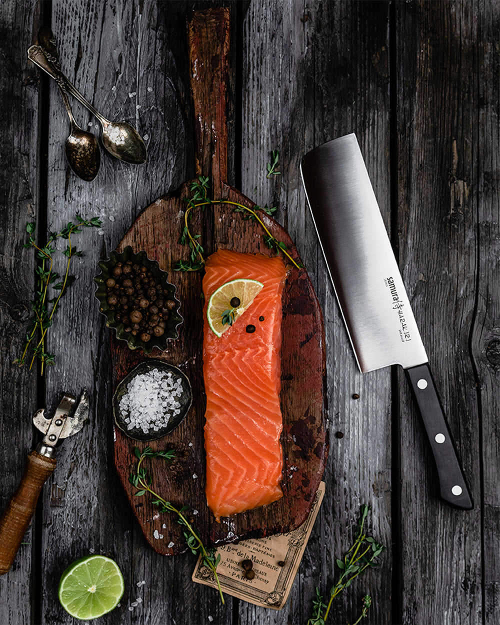 Samura Harakiri Kitchen Knives with Black Handles Set of 5 Paring, Utility & Chef's Knife