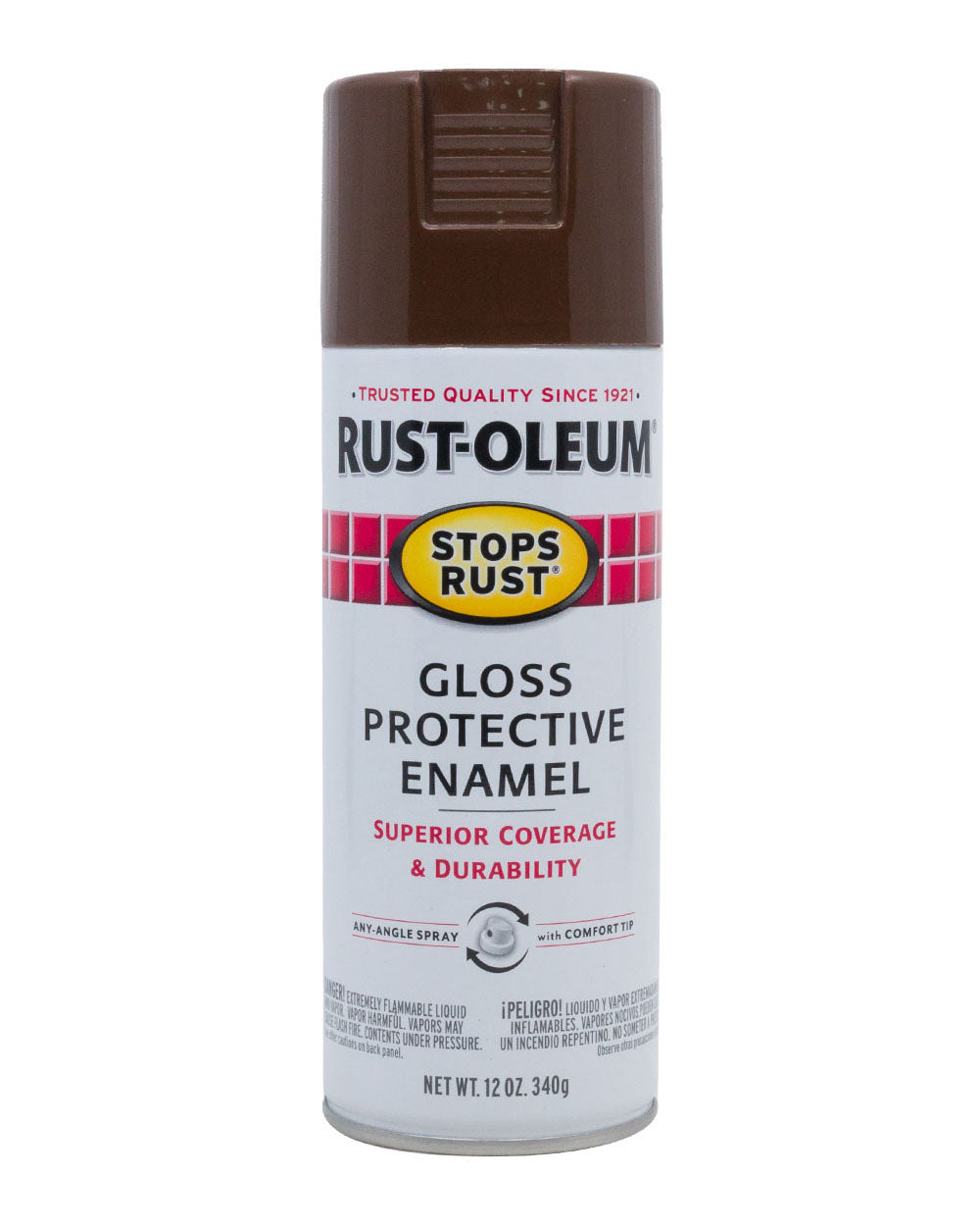 RustOleum Stops Rust Gloss Leather Brown 12 Oz