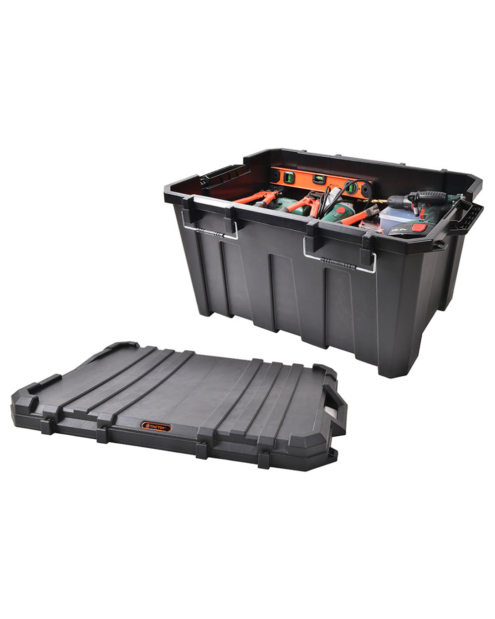 Tactix 135L Heavy Duty Storage Box 85 x 61 x 45 cm Black