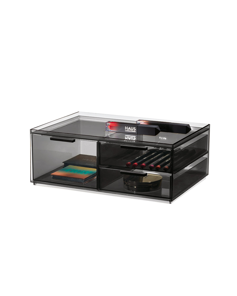 Sarrah Tanno RPET 3 Drawer Cosmetic Organizer Matte Black