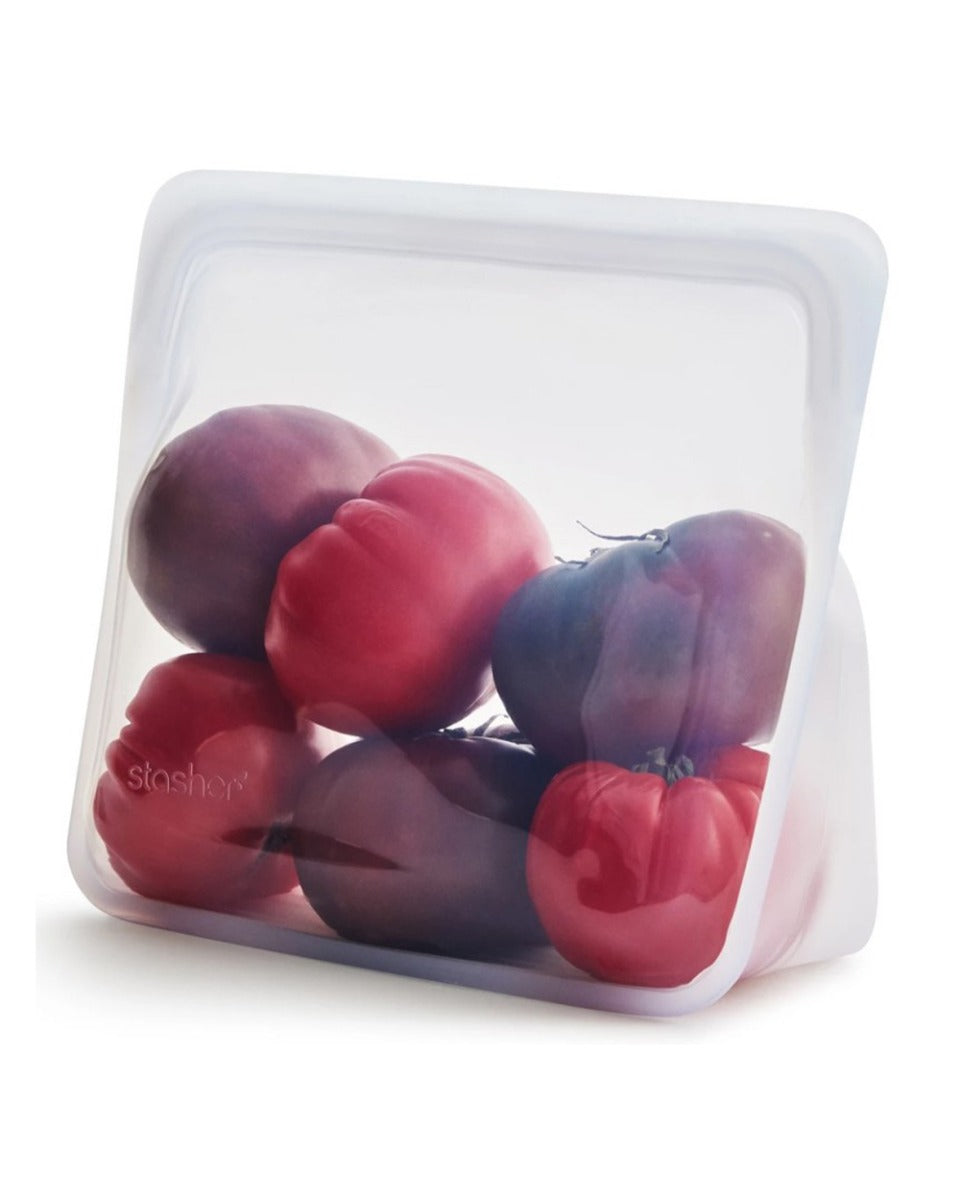 Stasher 1.66 Liter Reusable Silicone Stand Up Bag Clear
