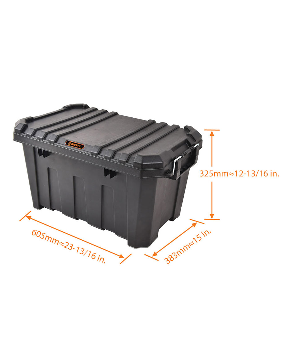 Tactix 45L Heavy Duty Storage Box 60.5 x 38.3 x 32.5 cm Black