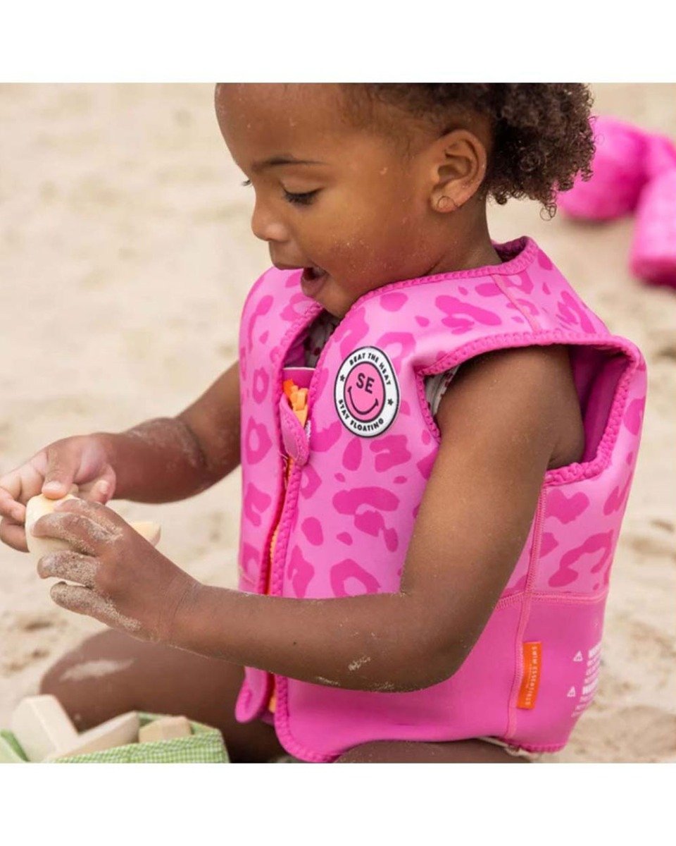 Swim Essentials Pink Leopard Swimming Vest 4-6 years