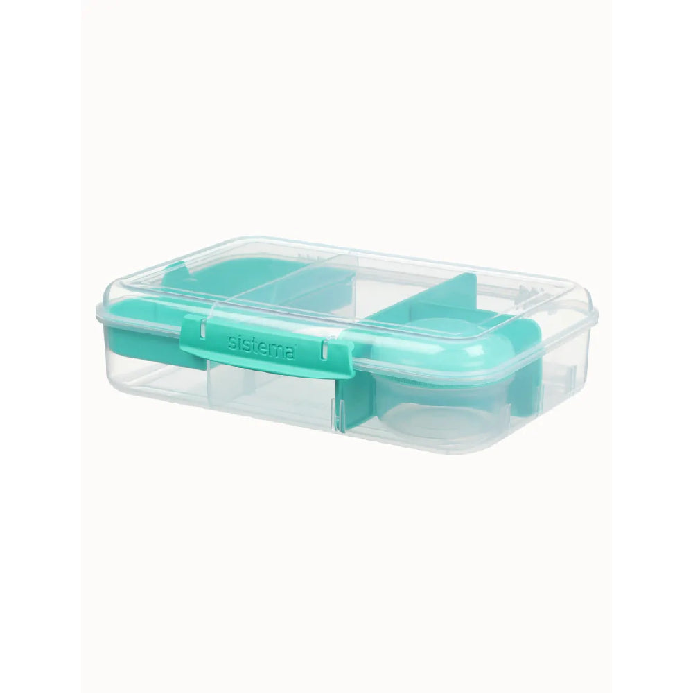 Sistema 1.48L Bento To Go with Mini Bite and Moveable Dividers Teal