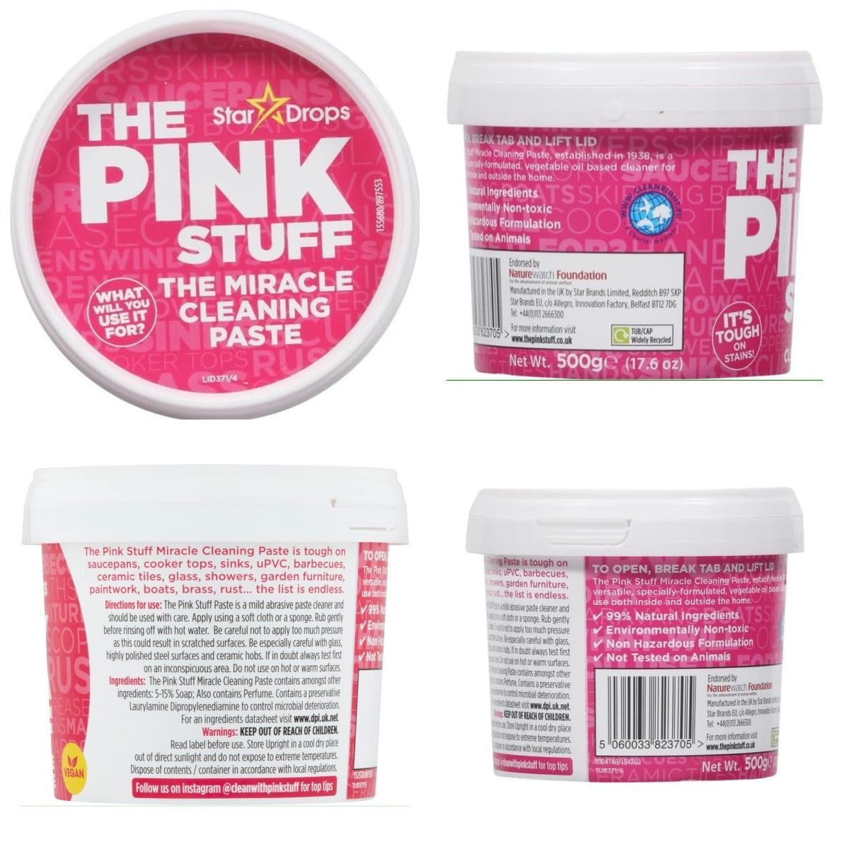 The Pink Stuff  Miracle All Purpose Cleaning Paste 500g