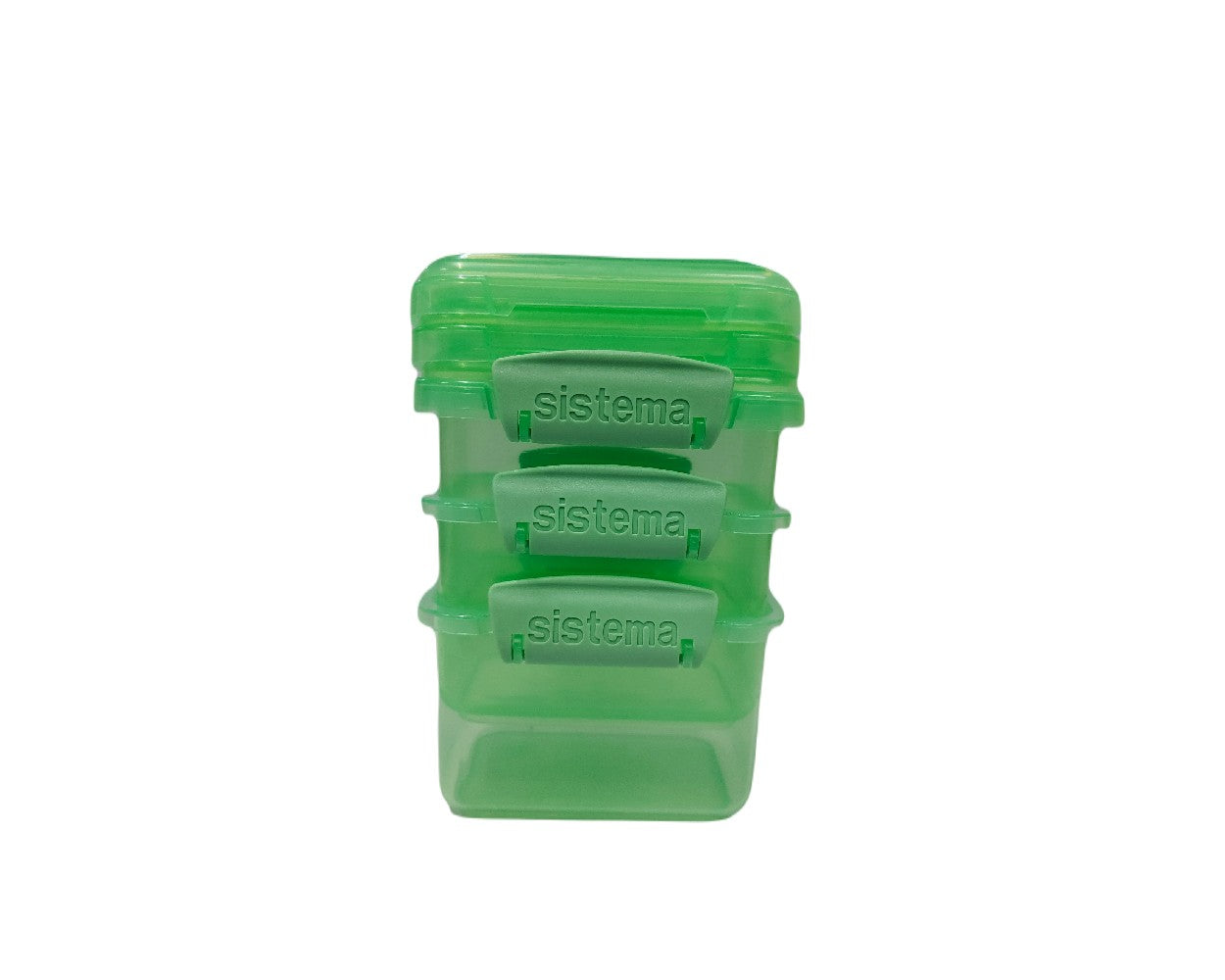 Sistema 400ML Rectangular Lunch Box Pack of 3 Green