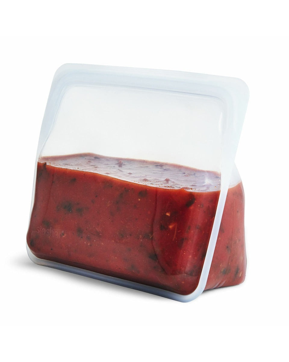 Stasher 1.66 Liter Reusable Silicone Stand Up Bag Clear