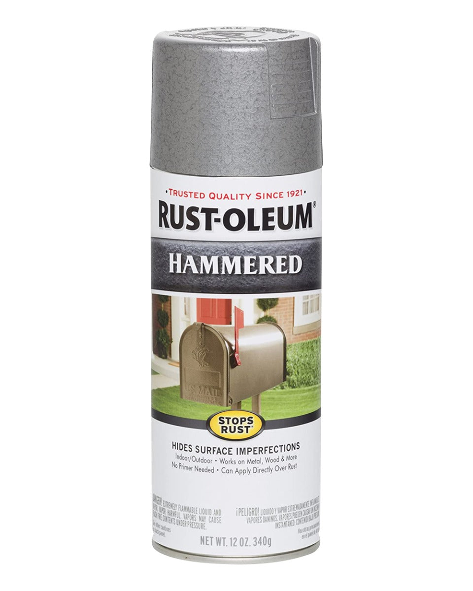 RustOleum Hammered Metal Finish Silver 12Oz
