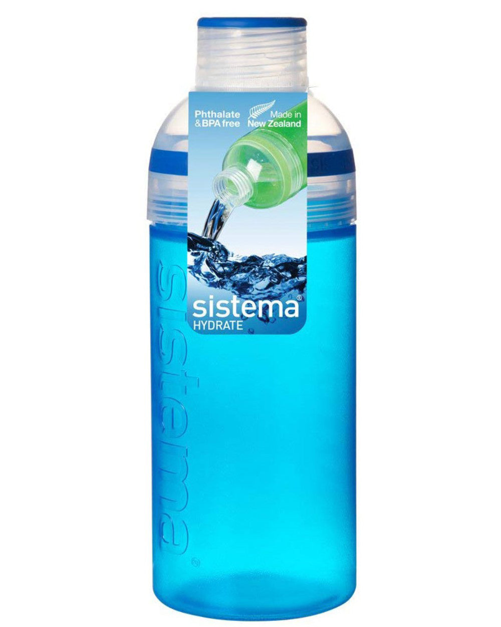 Sistema 580ml Trio Water Bottle Blue