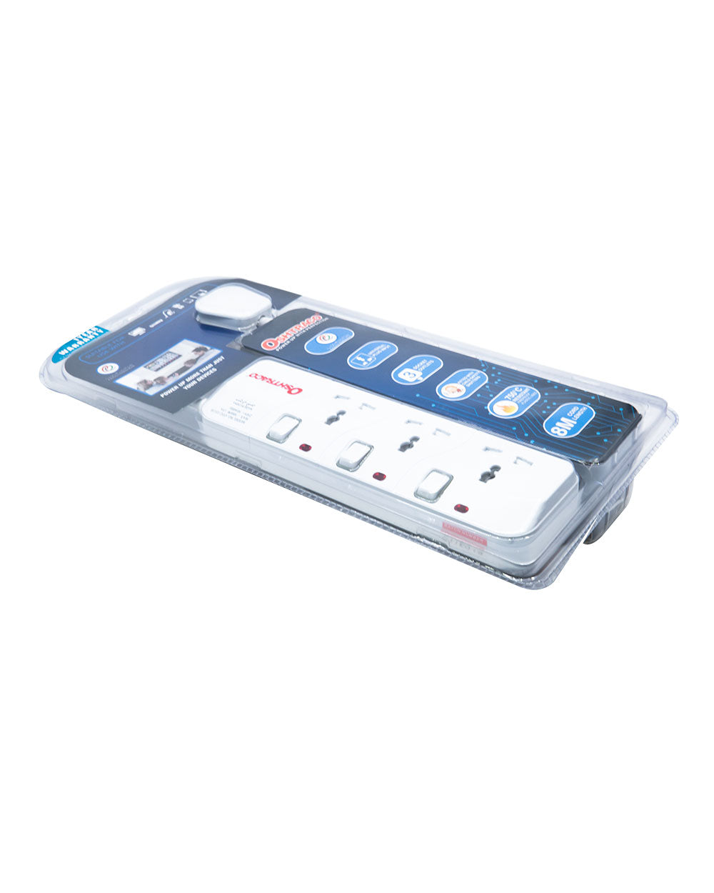 Oshtraco 3 Way Switch Universal Extension Cord With 8m Wire