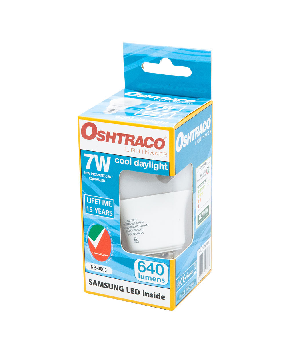 Oshtraco Led Lamp 7Watt E27 Cool Day Samsung